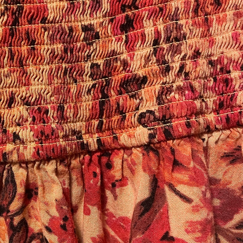 🍑🤎🌸 floral coral, red, brown dress - Picture 4 of 4